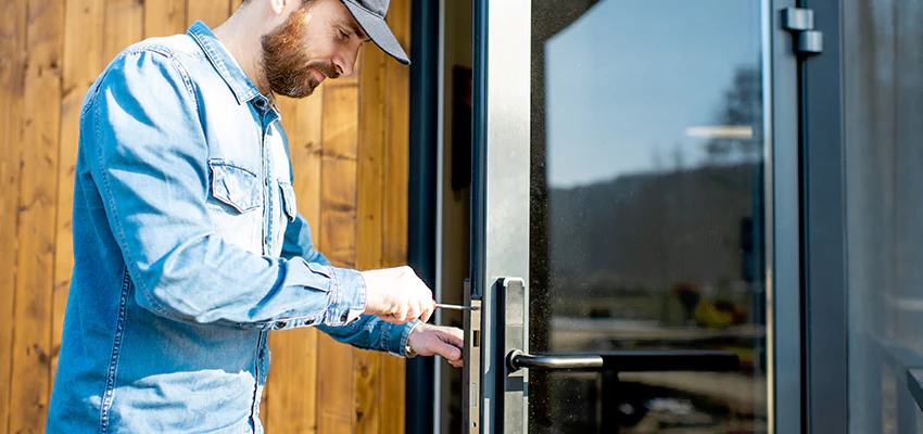 Frameless Glass Storefront Door Locks Replacement in Normal